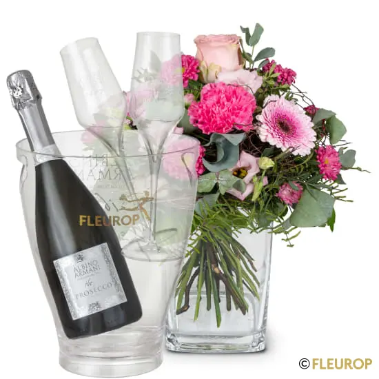 Kleine Prinzessin mit Prosecco Albino Armani DOC (75 cl), inkl. Eiskühler und zwei Flûte-Gläser
