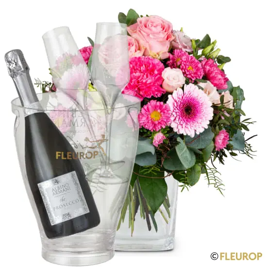 Kleine Prinzessin mit Prosecco Albino Armani DOC (75 cl), inkl. Eiskühler und zwei Flûte-Gläser