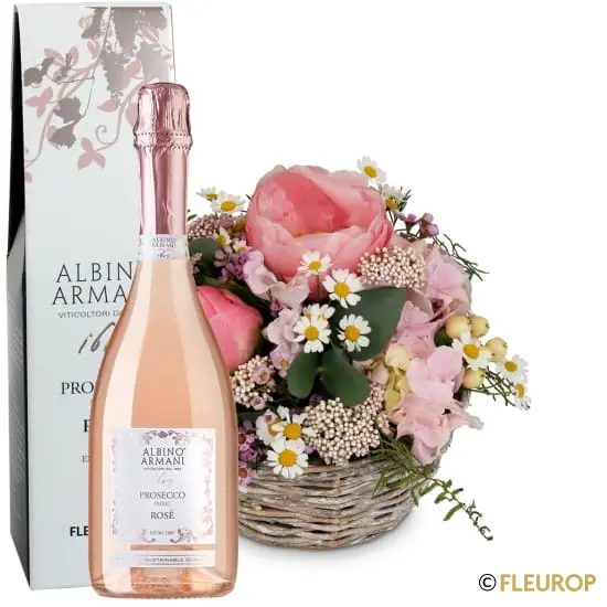 [93732-M] Pfingstrosen-Poesie mit Prosecco Rosé Albino Armani DOC (75 cl) (Minimum)