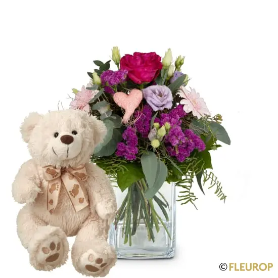 [93760-M] Sweet Bloom mit Teddybär (Minimum)