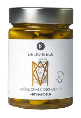 Grüne Oliven mit Mandeln