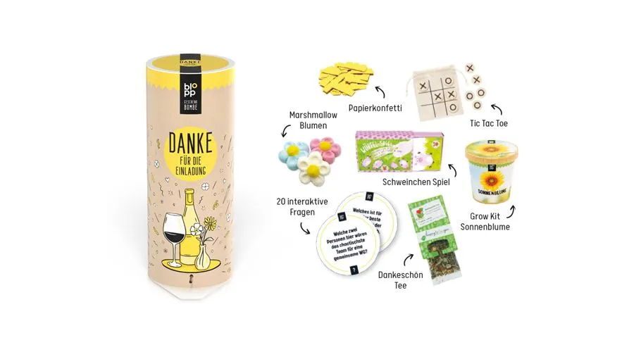 Geschenkbombe blopp - Danke für die Einladung