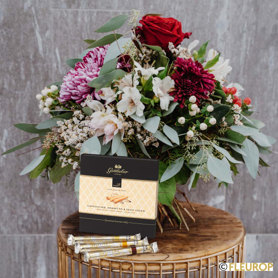 [77880] Blumenstrauss «Kariem Hussein» (SPECIAL EDITION) mit Gottlieber Hüppen «Special Edition for Fleurop»