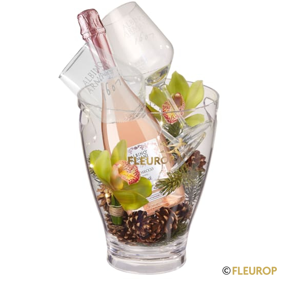 [90207] Exotische Winterpoesie mit Prosecco Rosé Albino Armani DOC (75 cl) inkl. Eiskühler und zwei Connaisseur-Gläsern