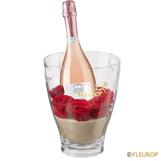 [90206] Because I Love You mit Prosecco Rosé Albino Armani DOC (75 cl) inkl. Eiskühler