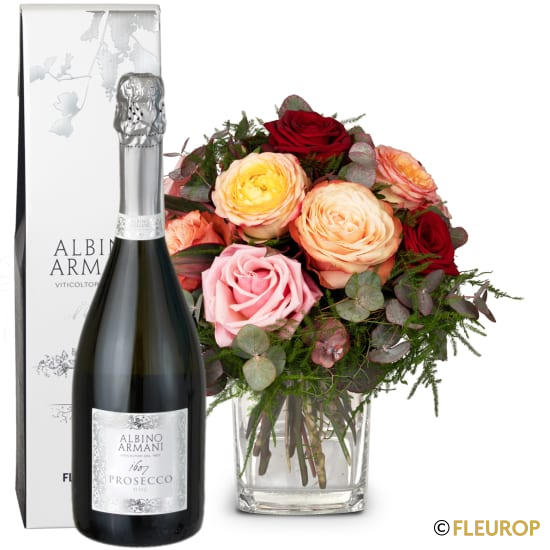 Romantic Roses mit Prosecco Albino Armani DOC (75 cl)