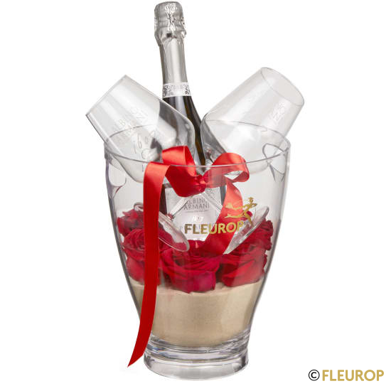 [70878] Süsse Romanze mit Prosecco Albino Armani DOC (75 cl) inkl. Eiskühler und zwei Connaisseur-Gläsern