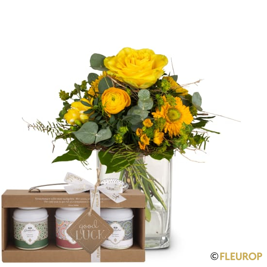 Little Sunshine mit Gottlieber Tee Geschenk-Set und «Good Luck»-Anhänger