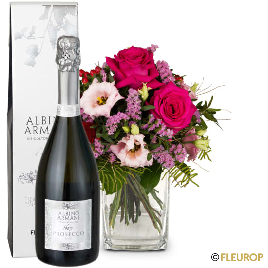 [85185-M] Poesie mit Rosen mit Prosecco Albino Armani DOC (75 cl) (Minimum)