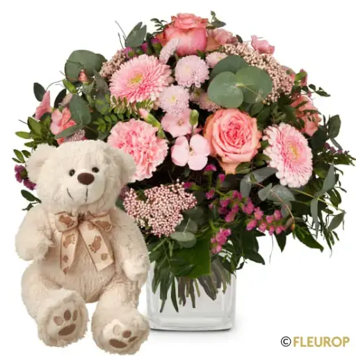 Märchen in Rosa mit Teddybär