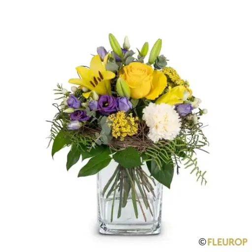 Sommer-Sonne mit Lilien